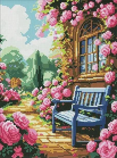 Diamentowa mozaika bez ramy - Kwiatowy ogród 30x40 - Zabawki kreatywne - miniaturka - grafika 1