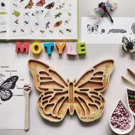 Zabawki interaktywne dla dzieci - Wysypywanka Drewniana Motyl - miniaturka - grafika 1