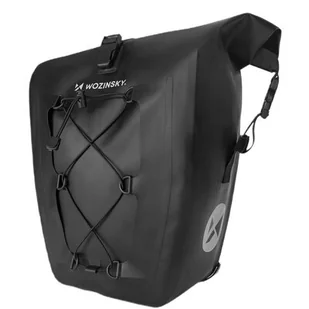 Wozinsky Wozinsky wodoodporna torba rowerowa sakwa na bagażnik 25l 2w1 czarny (WBB24BK) WBB24BK - Sakwy rowerowe - miniaturka - grafika 1