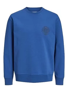 JACK & JONES Męska bluza Rdddean Sweat Crew Neck L/S Sn, niebieski (True Blue), XXL - Bluzy męskie - miniaturka - grafika 1