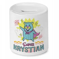 Skarbonki - Skarbonka 330 ml Dla Krystiana Syna Dziecka z Nadrukiem ze Zdjęciem - miniaturka - grafika 1