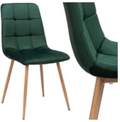 Krzesła - Krzesło welurowe MONTANA VELVET ciemnozielone - miniaturka - grafika 1