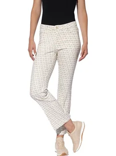 Heine Spodnie chino w kolorze biało-jasnobrązowym - Spodnie damskie - miniaturka - grafika 1