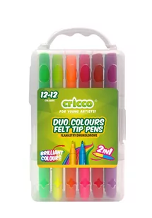 Cricco Flamastry dwustronne 24 kolory CRICCO - Artykuły biurowe - miniaturka - grafika 1