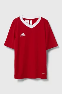 Koszulki dla dziewczynek - adidas Performance t-shirt dziecięcy kolor czerwony gładki - grafika 1