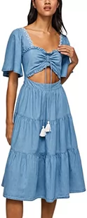 Pepe Jeans Damska sukienka Aitana, niebieska, L, NIEBIESKI, L - Sukienki - miniaturka - grafika 1