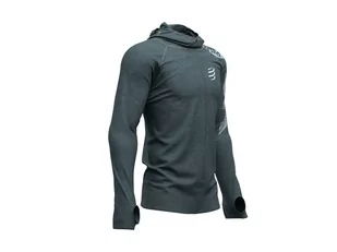 COMPRESSPORT Termiczna bluza 3D Thermo Hoodie BORN TO SWIM BIKE RUN 2019 zielona - Bluzy sportowe męskie - miniaturka - grafika 1