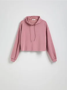 Reserved - Krótka bluza z kapturem - jasnofioletowy - Bluzy damskie - miniaturka - grafika 1