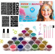 Zabawki kreatywne - Farby Do Malowania Twarzy Dla Dzieci Tatuaze Zmywalne Szablony Zestaw XXXL - miniaturka - grafika 1