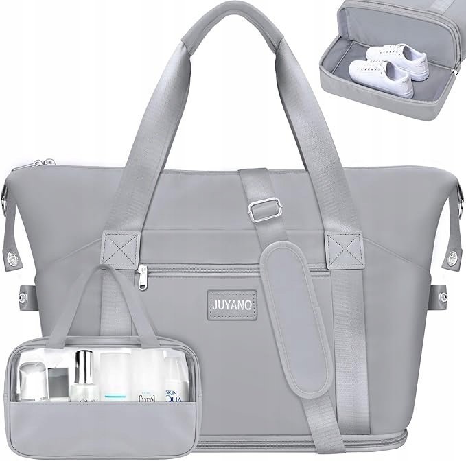 Juyano Torba podróżna z kosmetyczką, 40 x 22 x 29 cm, szara