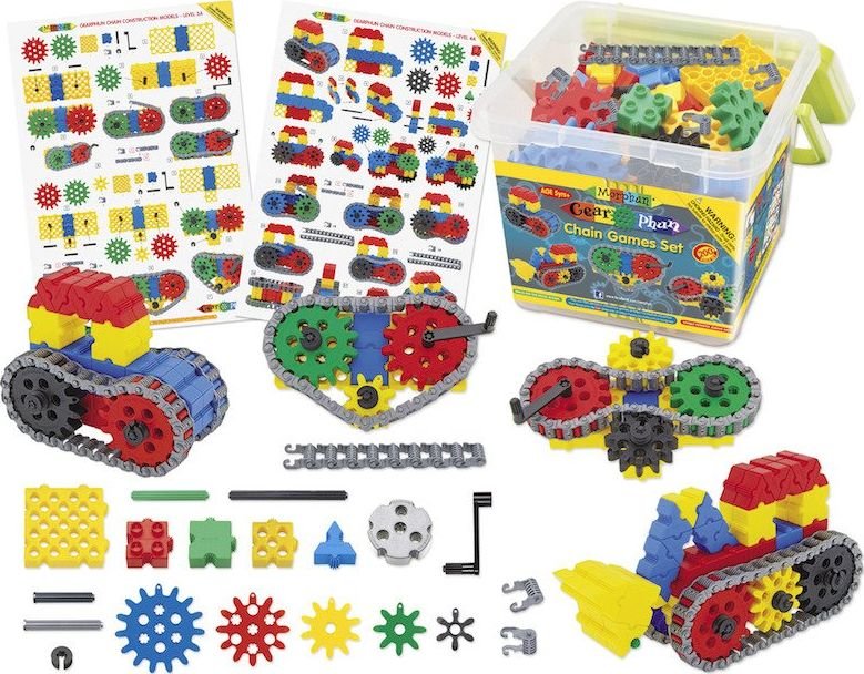 Morphun Gearphun Koła zębate i łańcuchy 200 el. - Klocki konstrukcyjne