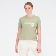 Koszulki i topy damskie - Koszulka damska New Balance WT03805OLF  zielona - miniaturka - grafika 1