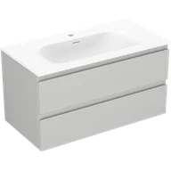 Szafki łazienkowe - Mexen Orio szafka łazienkowa 90 cm z umywalką Vela, 2 szuflady, szara mat/biała mat - 91A10-09047-2-BFF62-W23M01 - miniaturka - grafika 1