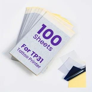 TEMU Phomemo Papier do Przenoszenia Tatuażu TP31 - 100 Arkuszy, 8cm x 13.4cm Wysokiej Jakości Materiał na Bazie Roślin dla Minidrukarki do Tatuażu - Rękodzieło - miniaturka - grafika 1