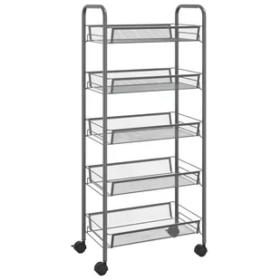 shumee 5 poziomowy wózek kuchenny szary 46x26x105 cm żelazo - Wózki kuchenne - miniaturka - grafika 1