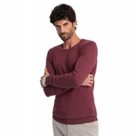 Swetry męskie - Klasyczny sweter męski bordowy wygodny elegancki Ombre V11 OM-SWBS-0106 XL - miniaturka - grafika 1