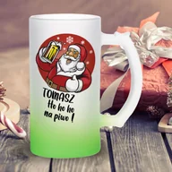Szklanki - Kufel z mrożonego szkła - Ho ho ho na piwo z imieniem - miniaturka - grafika 1