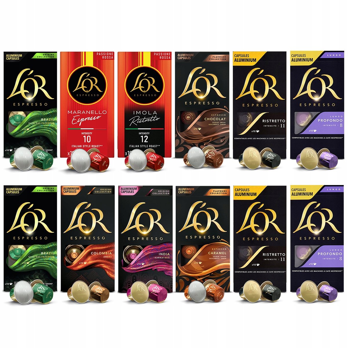 Kapsułki do Nespresso(r)* L'or zestaw mix 120 kaw [12x 10 szt.]