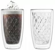 Filiżanki - EZYSTYLE Szklanki termiczne Ezy Style "Diamond" 250ml do kawy latte 2 szt. (41667)  - miniaturka - grafika 1