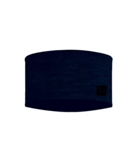 Apaszki i szaliki męskie - BUFF Opaska na głowę MERINO HEADBAND WIDE solid night blue - grafika 1