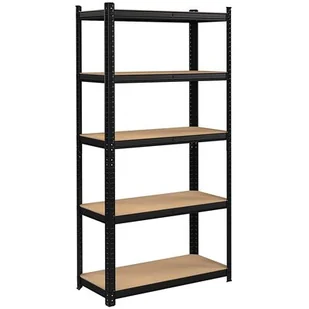 Regał magazynowy 5 poziomów czarny 150x75x30 nośność 625 kg - Regały - miniaturka - grafika 1