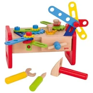 Mały majsterkowicz - Goki warsztat kolorowy z klockami 58501 - miniaturka - grafika 1