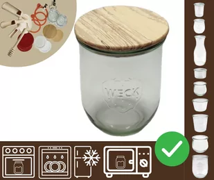 Słoiki WECK / drewniane wieko słoik 1l 1062ml TULIP / Wamar-Sosenka - Pojemniki kuchenne - miniaturka - grafika 1