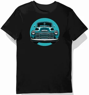 Koszulka męska czarna z motywem retro ciężarówek i aut S - Koszulki męskie - miniaturka - grafika 1
