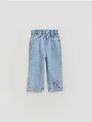 Spodnie i spodenki dla dziewczynek - Reserved - Jeansy baggy - niebieski - miniaturka - grafika 1