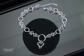 Naszyjniki - Chain mail y2k goth *Hexed Heart* choker stal nierdzewna - miniaturka - grafika 1