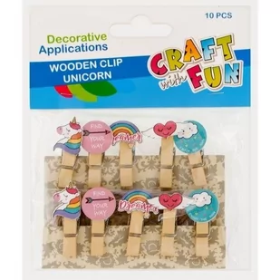 Craft with Fun Ozdoba dekoracyjna Drew Spinacz Jednoroz 10szt 20/200 - Pozostałe akcesoria dla plastyków - miniaturka - grafika 1