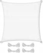 Parasole ogrodowe - Żagiel przeciwsłoneczny daszek zacieniacz 5x5 m biały - miniaturka - grafika 1