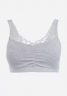 Biustonosze - Szary Usztywniony Biustonosz z Koronkowymi Ramiączkami Majaris - miniaturka - grafika 1