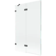 Parawany nawannowe - Mexen Lunar parawan nawannowy 2-skrzydłowy lewy 110 x 150 cm, transparent, gun metal - 897-110-100-95-00-L - miniaturka - grafika 1
