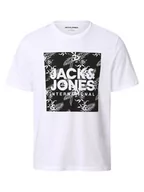 Koszulki męskie - Jack & Jones - T-shirt męski  JJLoky, biały - miniaturka - grafika 1