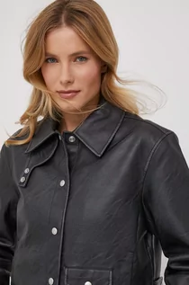 Kurtki damskie - Calvin Klein Jeans kurtka damska kolor czarny przejściowa oversize - grafika 1