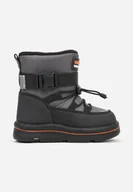 Śniegowce damskie - Szare Śniegowce Wodoodporne z Napisem i Paskiem z Klamrą Monariella - miniaturka - grafika 1