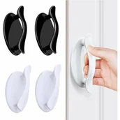 Zawiasy, okucia i inne akcesoria - Uchwyt meblowy - do szuflad, szafek - plastikowy - 4 sztuki - czarny - biały - miniaturka - grafika 1