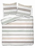 Pościel - Detexpol Pościel satynowa 220x200 biała kremowa szara pasy 5053A Home Satin 27 - miniaturka - grafika 1