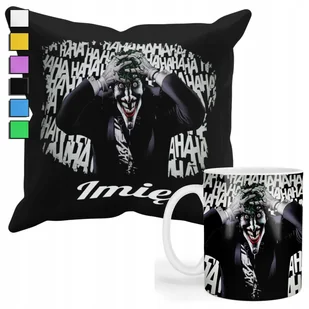 Zestaw Kubek + Poduszka Z Poszewką- Prezent Dla Fana Joker Batman + Imię - Gadżety dla niej i dla niego - miniaturka - grafika 1