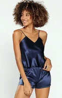 Piżamy damskie - Karen piżama satynowa, Kolor granatowy, Rozmiar XS, DKaren - Intymna - miniaturka - grafika 1