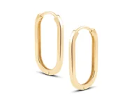 Kolczyki - ZŁOTE KLASYCZNE KOLCZYKI WISZĄCE OWALNE OVALE 333 - miniaturka - grafika 1