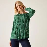 Bluzki damskie - Regatta Orla Kiely Damska bluzka z długim rękawem Zielony we wzór, Cotton, Rozmiar: 44 - miniaturka - grafika 1