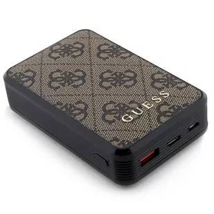 Guess Powerbank 18W GUPB10DP4GEGW 10000mAh brązowy/brown 4G Leather Metal Logo - Powerbanki - miniaturka - grafika 2