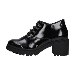 Czarne lakierowane botki damskie na obcasie Vinceza 10811 Lak - Botki damskie - miniaturka - grafika 1