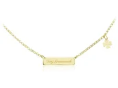 Naszyjniki - Złoty Naszyjnik z Koniczynką i Grawerem - Srebro 925 - miniaturka - grafika 1