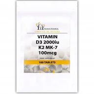 Witaminy i minerały dla sportowców - FOREST VITAMIN Vitamin D3 2000IU K2 MK-7 100mcg 100tabs - miniaturka - grafika 1