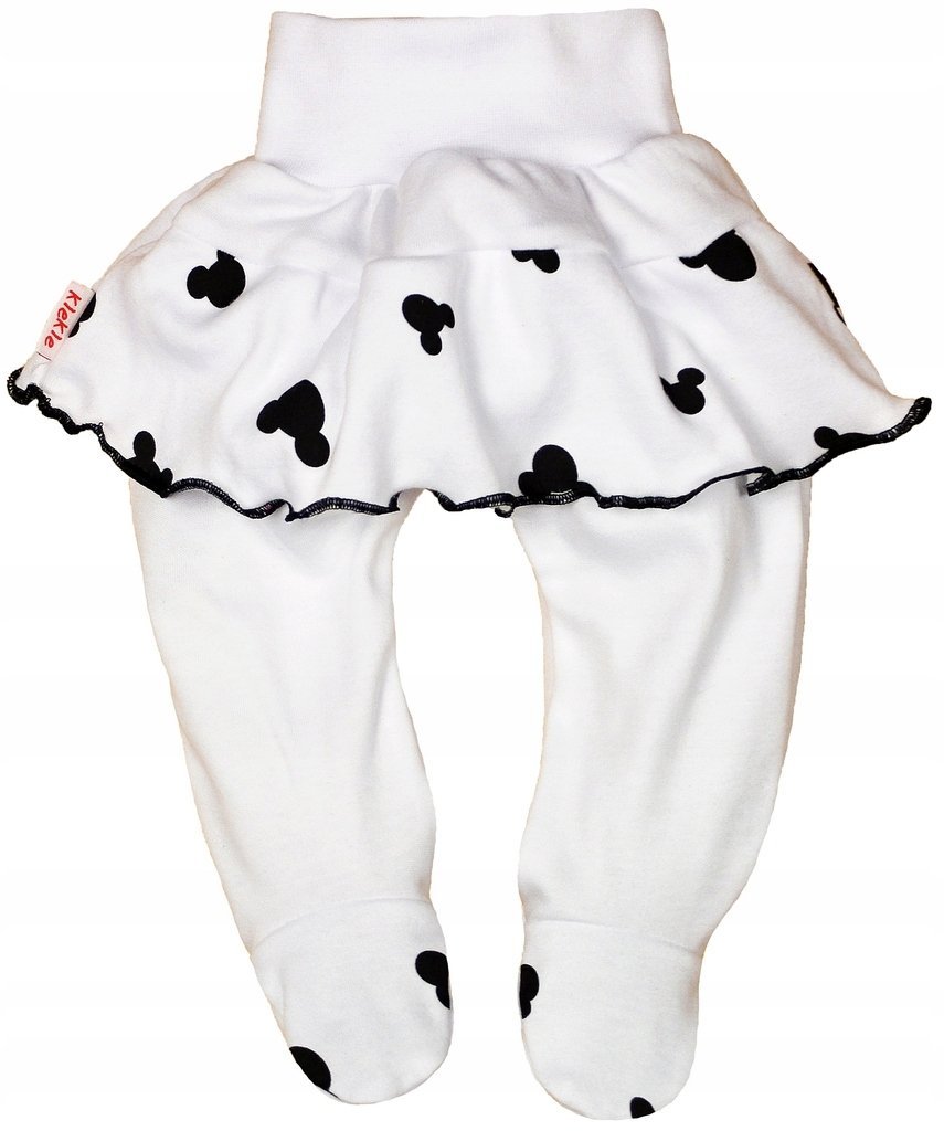 PÓŁŚPIOCHY BEZUCISKOWE z FALBANKĄ myszka biel r 74 KLEKLE