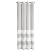 Firany - Firana gotowa 140x250 Margaret 4 kremowa pasy gotowa na przelotkach - miniaturka - grafika 1