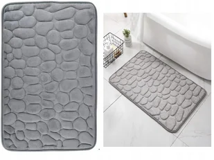 Dywanik Łazienkowy Miękki Szybkoschnący Jasny Szary Antypoślizgowy 40X60Cm - Dywaniki łazienkowe - miniaturka - grafika 1